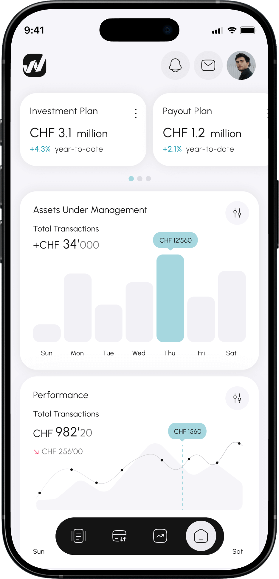 Mobile app interface